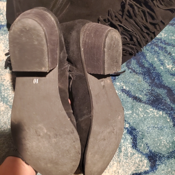 EUC KNEE HIGH FRINGE BOOTS SZ 10 - Picture 12 of 12